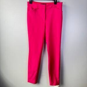 Express Hot Pink Skinny High Rise Office Professional Dress Pant Sz 6 Barbiecore
